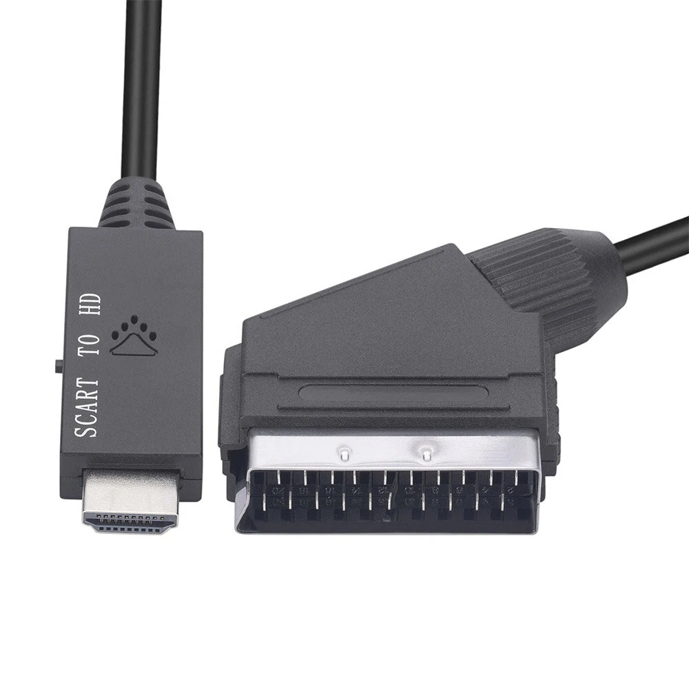 MnnWuu 1080P HD Scart zu HDMI Video Konverter Adapter Kabel Converter Zubehör