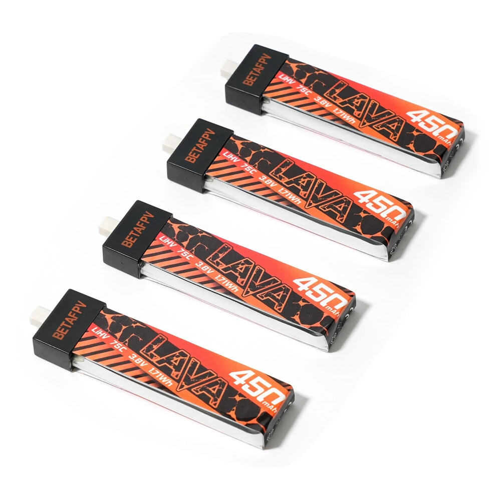 4 STK BETAFPV 3.8V 450mAh 75C 1S LiHV Batterie Hochleistungs-Z-Faltprozess BT2.0-Stecker für Air75 FPV-Renndrohne