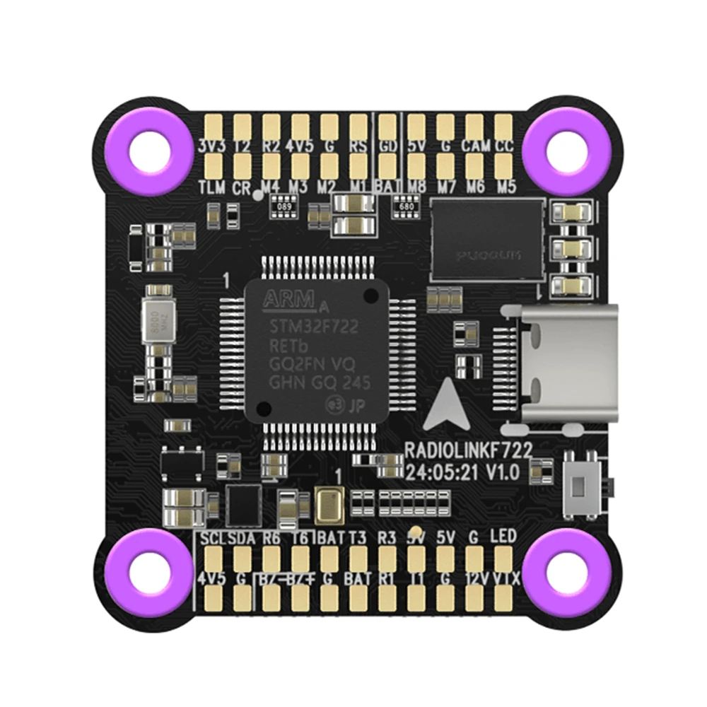 Radiolink F722 F7 2-8-Achsen-Multirotor-Flugsteuerung mit 6-poligem DJI-Anschluss für FPV-Renn-Drohnen