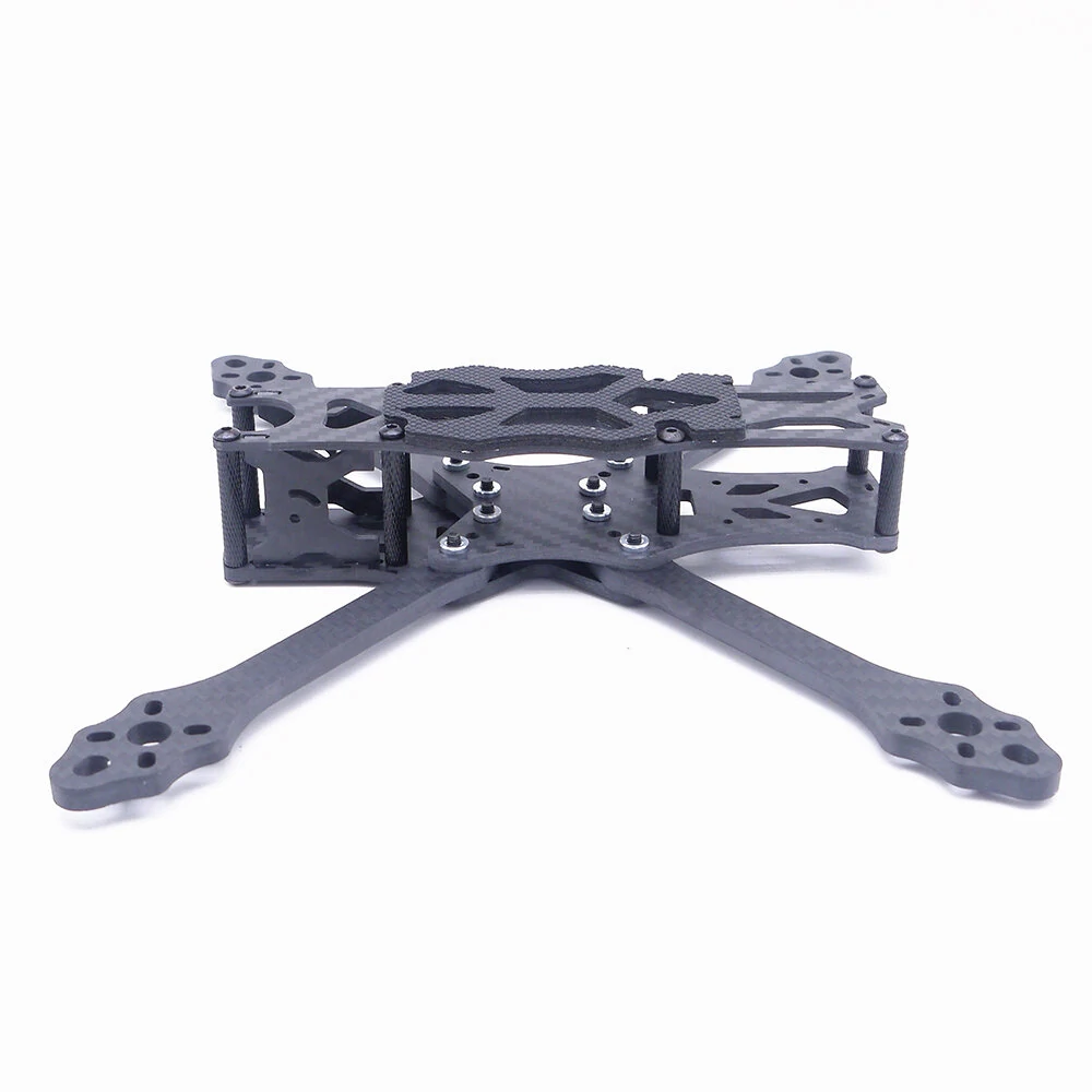 STEELE 5 Radstand von 220 mm Armstärke von 5 mm Kohlefaser-X-Typ-Rahmenkit für 5 Zoll Freestyle Rahmen Unterstützung des Caddx Vista HD-Systems für RC Drone FPV Racing