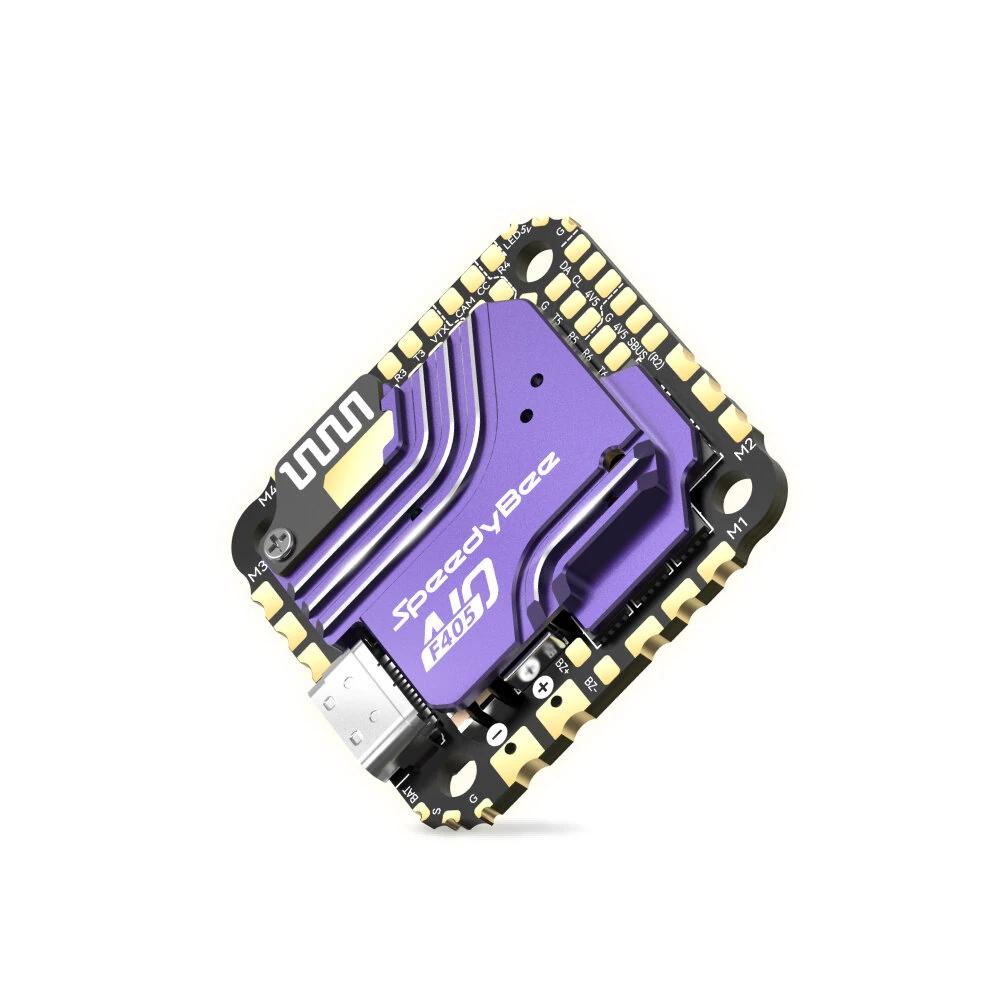 SpeedyBee F405 AIO 40A Flugcontroller 25.5*25.5mm mit 5V 9V BEC-Ausgang und 40A BL_S 3-6S ESC für RC FPV Renn-Drohnen