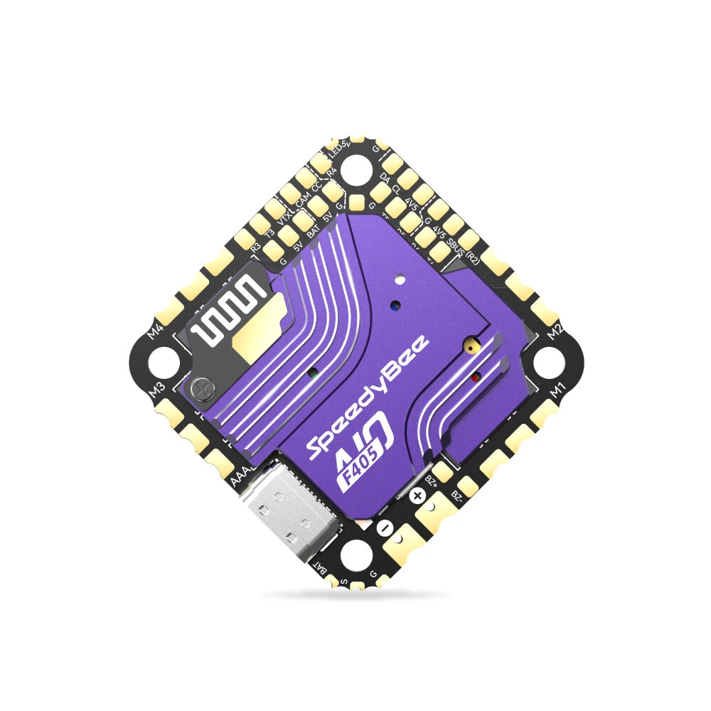 SpeedyBee F405 AIO 40A Flugcontroller 25.5*25.5mm mit 5V 9V BEC-Ausgang und 40A BL_S 3-6S ESC für RC FPV Renn-Drohnen