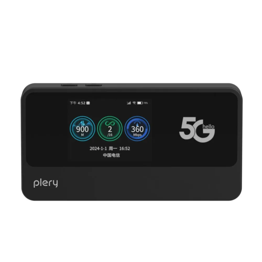 Portabler PLERY M353 5G WiFi6 Router mit 2,4-Zoll-LCD-Display,1200 Mbit/s,8-Kern-Gigabit-Mobil-WiFi-Router,unterstützt Nano-SIM-Karte für Camping,Reisen,Büro,Wohnmobil.