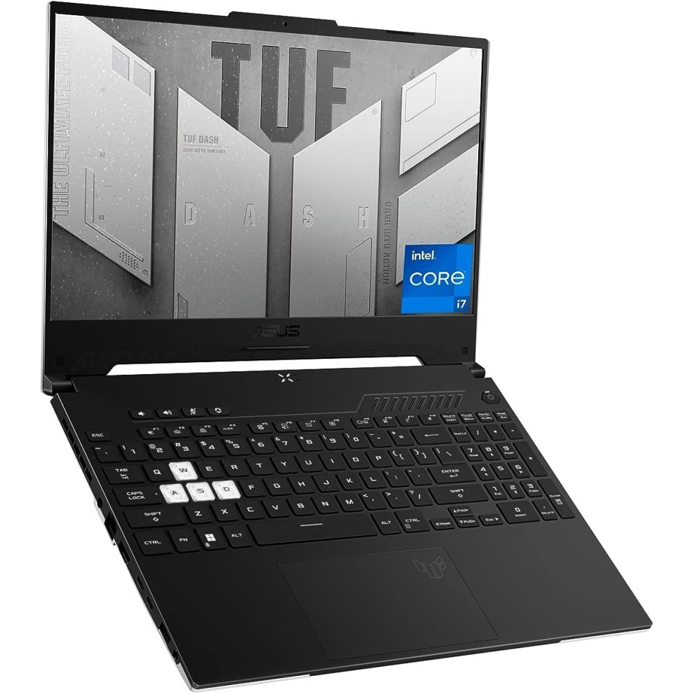 ASUS TUF Dash 15 (2022) Gaming Laptop, 39.6 cm 144Hz FHD Display, Intel Core i7-12650H, GeForce RTX 3060, 16GB DDR5, 512GB SSD, Thunderbolt 4, Windows 11 Home, Off Black, FX517ZM-AS73