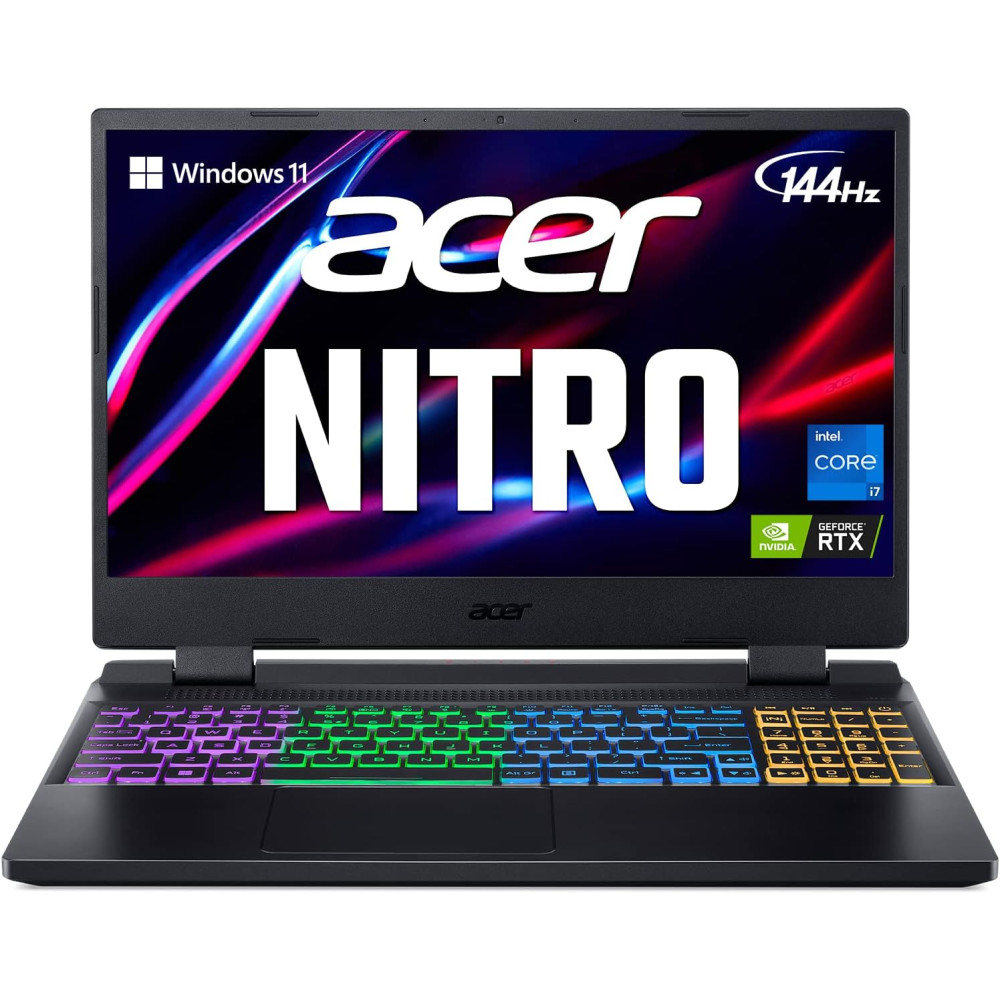 Acer Nitro 5 AN515-58-725A Gaming Laptop | Intel Core i7-12700H | NVIDIA GeForce RTX 3060 GPU | 15,6 Zoll FHD 144Hz 3ms IPS-Display | 16GB DDR4 | 512GB Gen 4 SSD | Killer Wi-Fi 6 | RGB-Tastatur