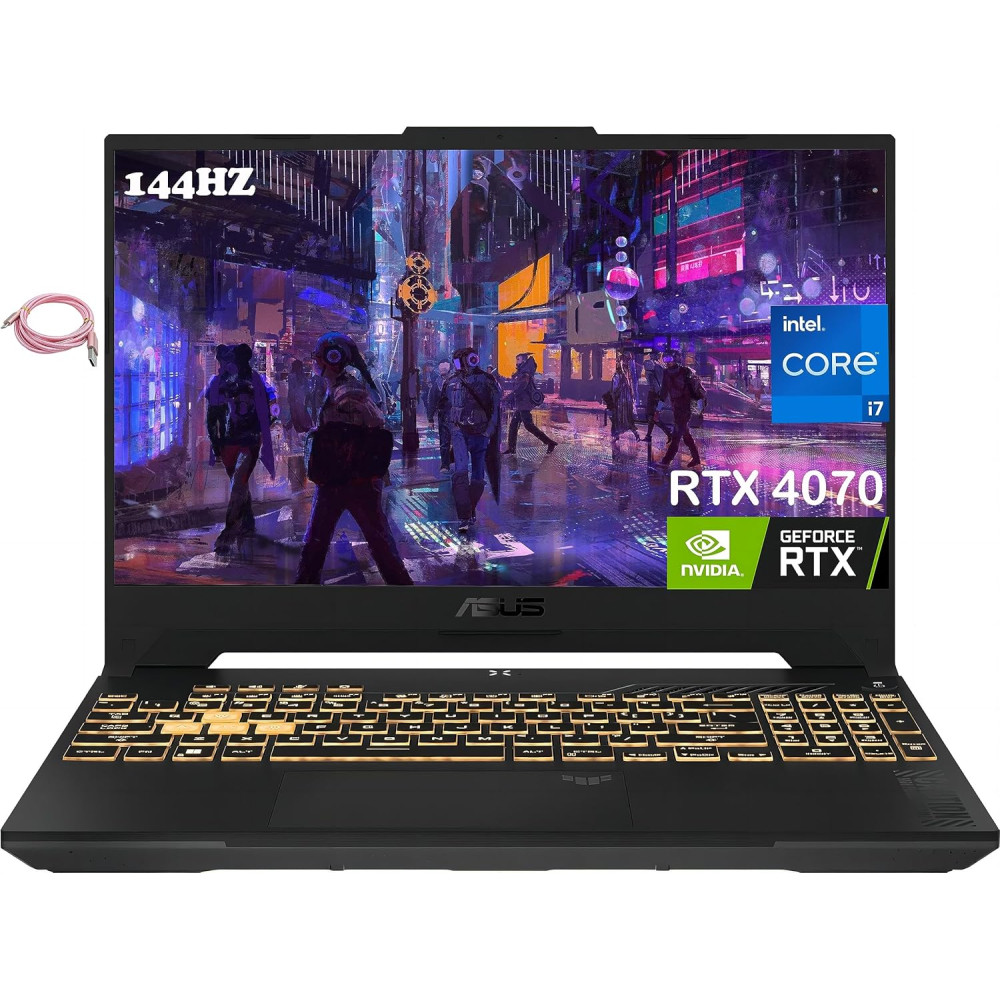 Asus TUF F15 (2023) Gaming Laptop, 15,6 Zoll FHD 144Hz FHD IPS-Display, NVIDIA GeForce RTX 4070, Intel Core i7-12700H, 32GB DDR4, 1TB PCIe SSD,Wi-Fi 6, Windows 11 Home, Tastatur mit