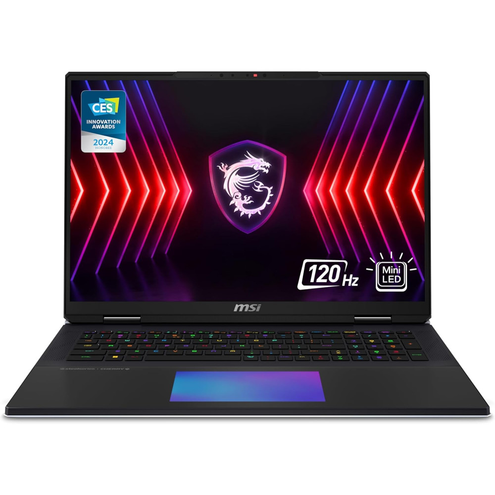 MSI Titan 18 HX 1 Zoll 120Hz MiniLED UHD+ Gaming Laptop:Intel Core i9-14900HX, NVIDIA Geforce RTX 4090, 128GB DDR5, 4TB NVMe SSD, 2X Thunderbolt 4, Cooler Boost 5, Win 11 Pro:Black A14VIG-036US