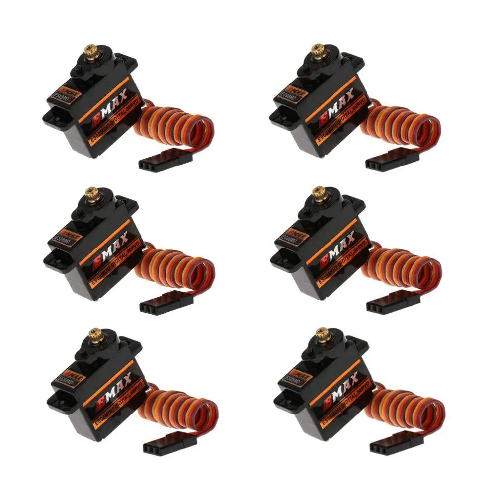 6PCS Emax ES08MDII Metalldigitales Mikro-Servo für RC-Flugzeug