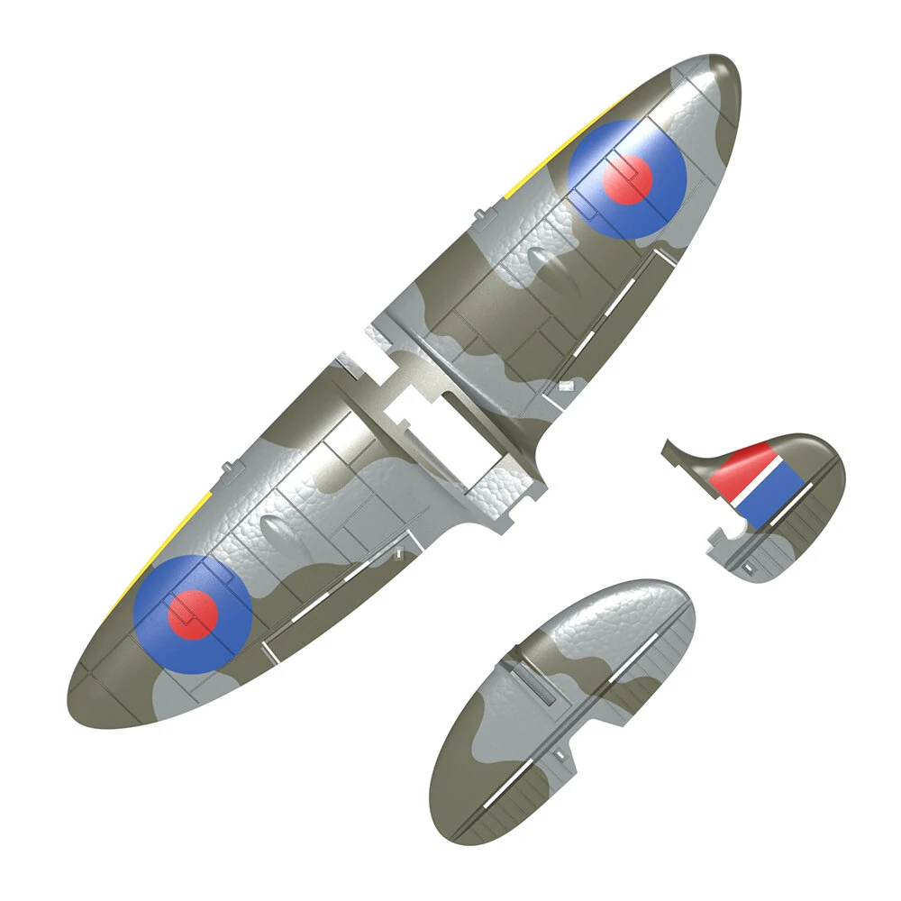 Originale Ersatzteile und Zubehör für das RC-Flugzeug Eachine Spitfire 400mm. Enthält Propeller, Empfänger, Fahrwerk, Getriebe, Rumpf und Hauptflügel.