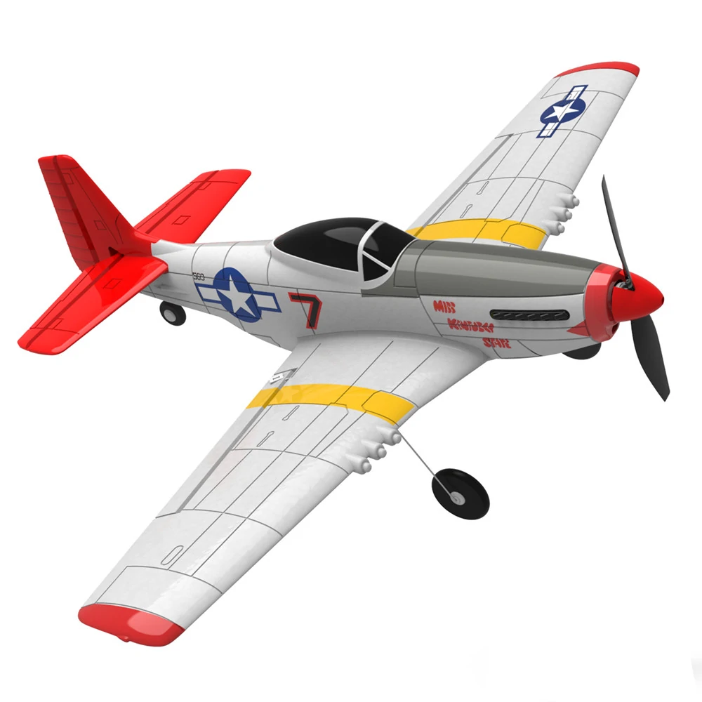 Eachine Mini Mustang P-51D V2 761-5 EPP Spannweite 400mm 2.4G 6-Achsen-Gyro RC Flugzeug Trainer mit Festem Flügel BNF/RTF One Key Return Kompatibel mit DSM S-BUS Protokoll für Anfänger