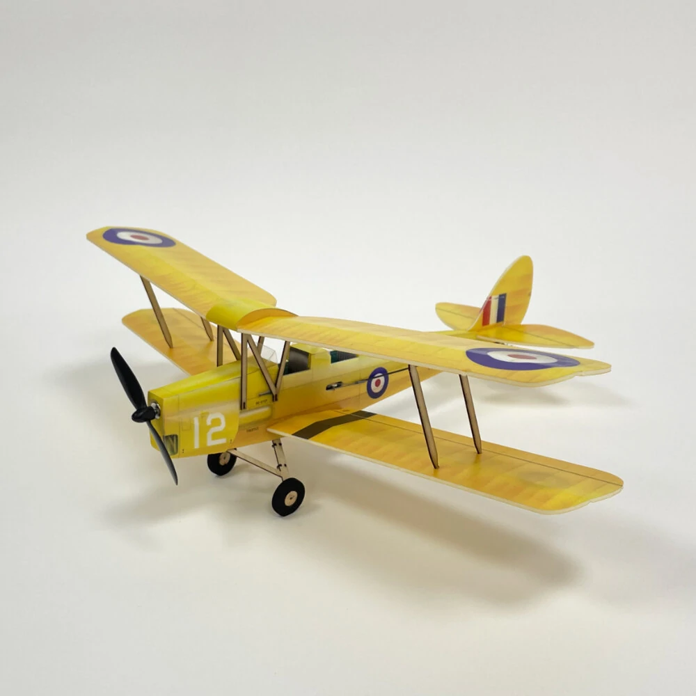 KT Mikro-Scale-Tigermoth DH-82A Bausatz für zweideckiges RC-Flugzeug mit einer Flügelspannweite von 360 mm + Motor