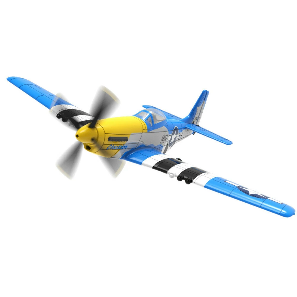 VolantexRC Mini Mustang P-51D V2 EPP Spannweite 400mm 2.4G 4CH 6-Achsen-Gyro One Key Aerobatics XPilot Stabilisierungssystem RC Flugzeug Trainer RTF Kompatibel mit DSM S-BUS Protokoll für Anfänger