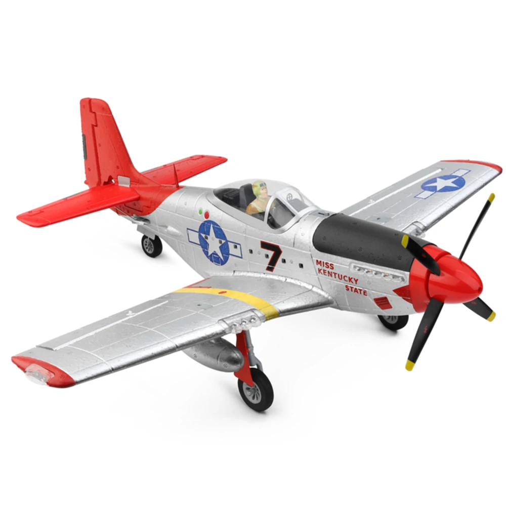 XK A280 P-51 Mustang 3D/6G System 560mm Spannweite 2,4GHz 4CH EPP RC Kampfflugzeug RTF Mit LED-Lichtern für Anfänger