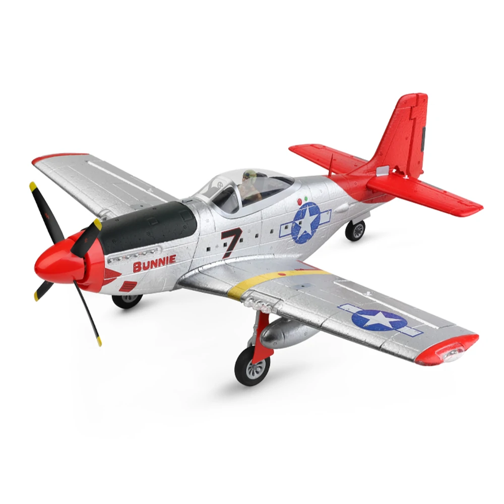 XK A280 P-51 Mustang 3D/6G System 560mm Spannweite 2,4GHz 4CH EPP RC Kampfflugzeug RTF Mit LED-Lichtern für Anfänger