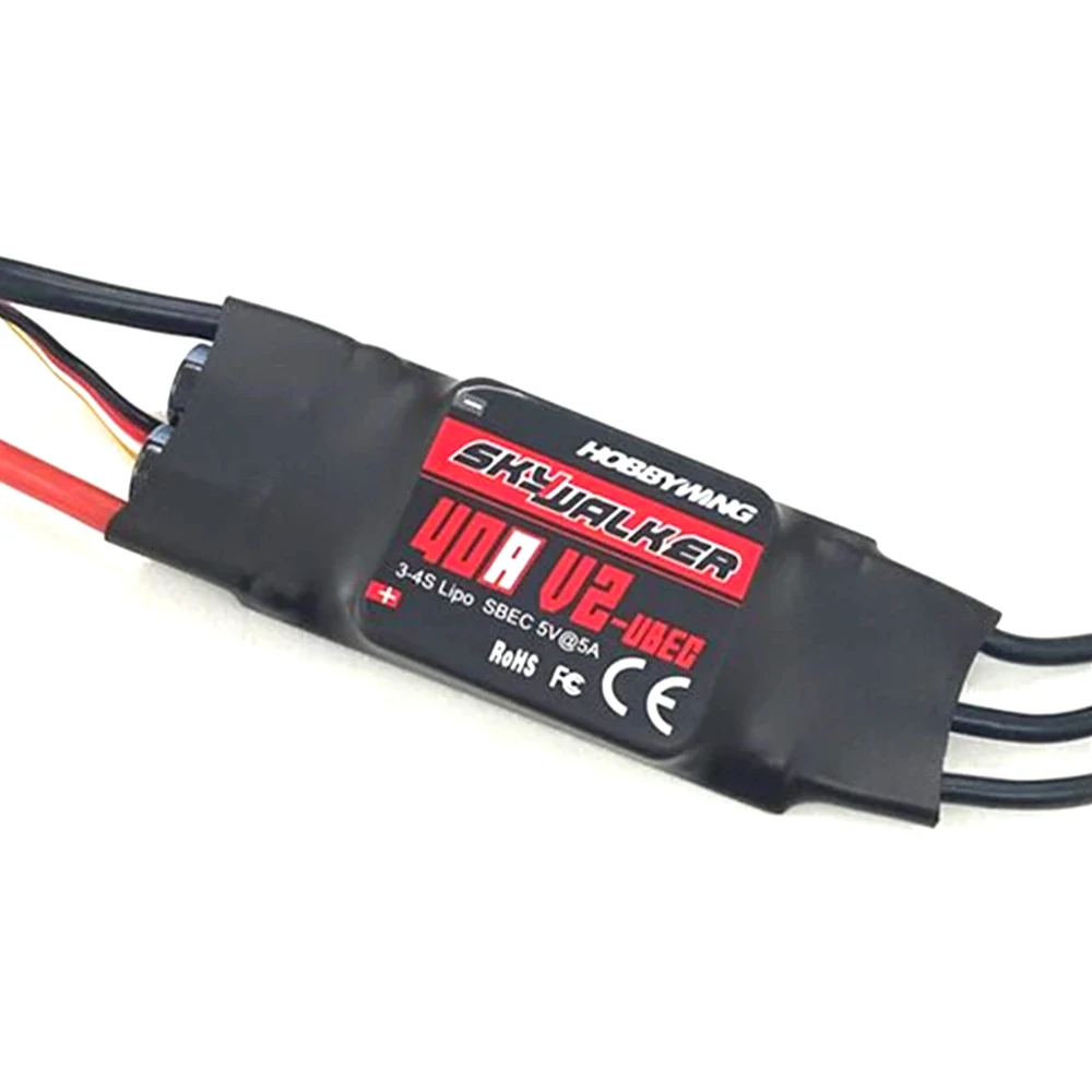 Hobbywing Skywalker 40A V2 UBEC 3-4S Brushless ESC Mit 5V/5A BEC Unterstützung für Rückwärtsbremse Suchmodus Programmierung Für RC Flugzeug