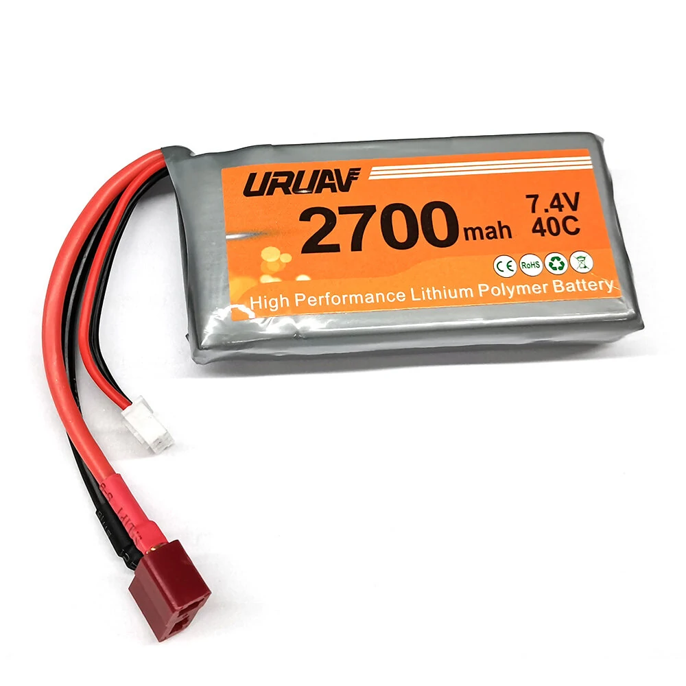 URUAV 7.4V 2700MAH 40C Lipo Batterie T Plug für Wltoys 12427 12428 12423 Feiyue FY03 FY01 FY02 FY08 RC Auto Teile