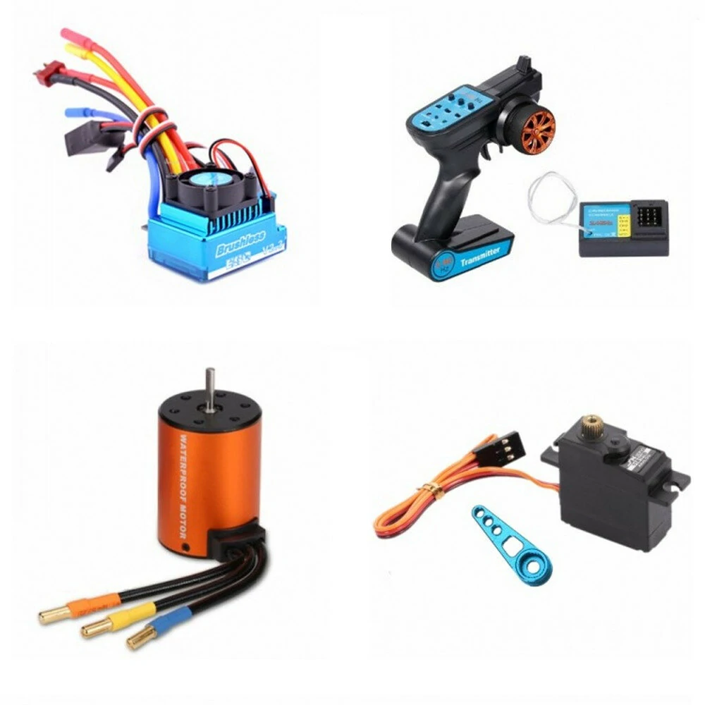 Wltoys 144001 124018 124019 RC Auto Upgrade Brushless 3650 4300KV Motor 120A ESC 21G Servo TX RX Combo Set Teile