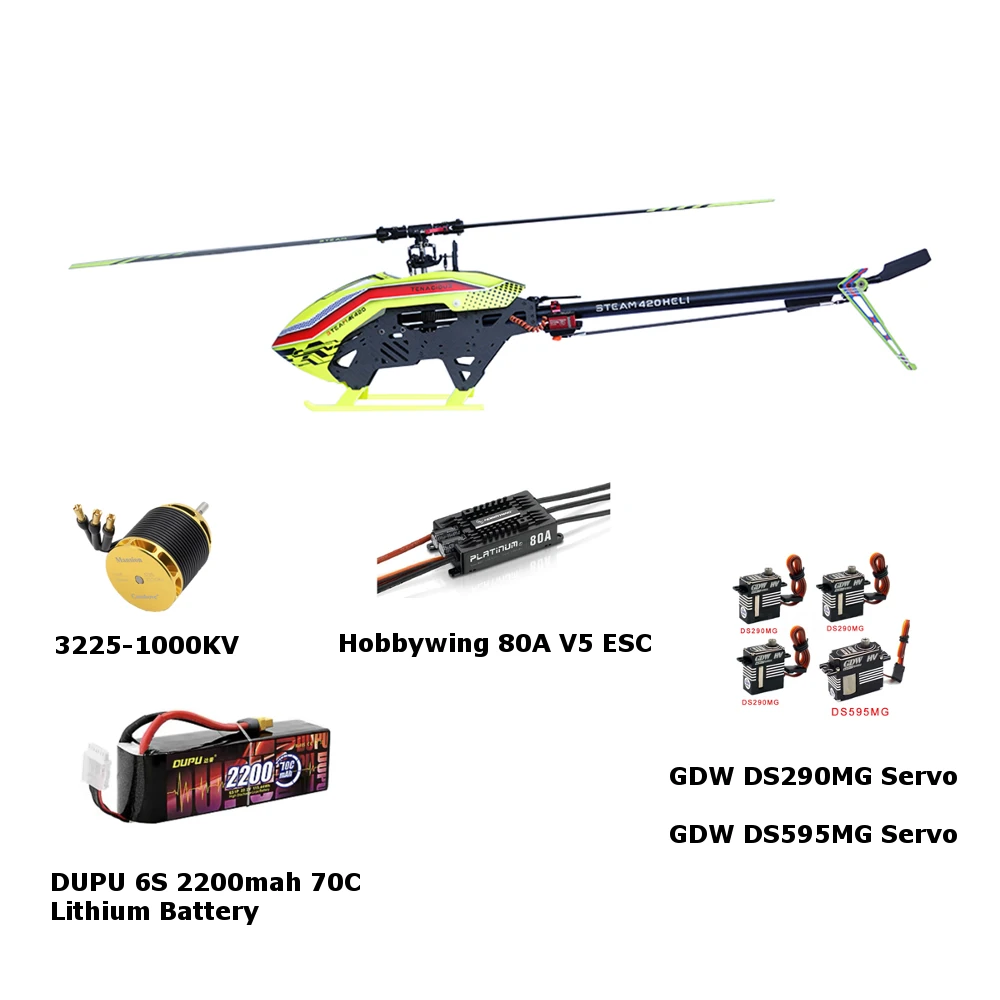 Dampfer AK420 3D RC-Helikopter-Kit / BNF mit Blättern