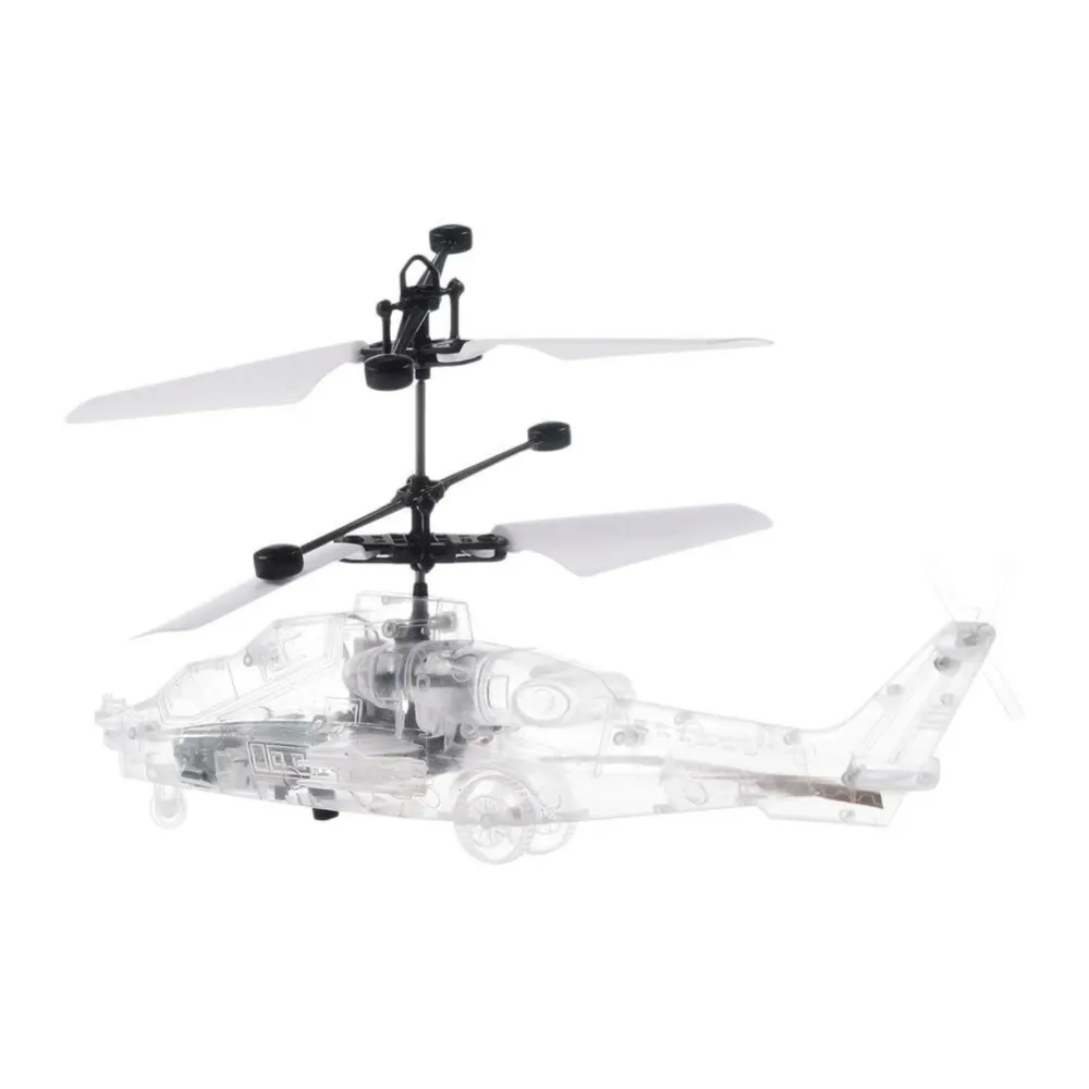 Durch Gestenerkennung gesteuertes schwebendes LED-Licht-Höhenhalte transparenter RC-Helikopter für Kinder