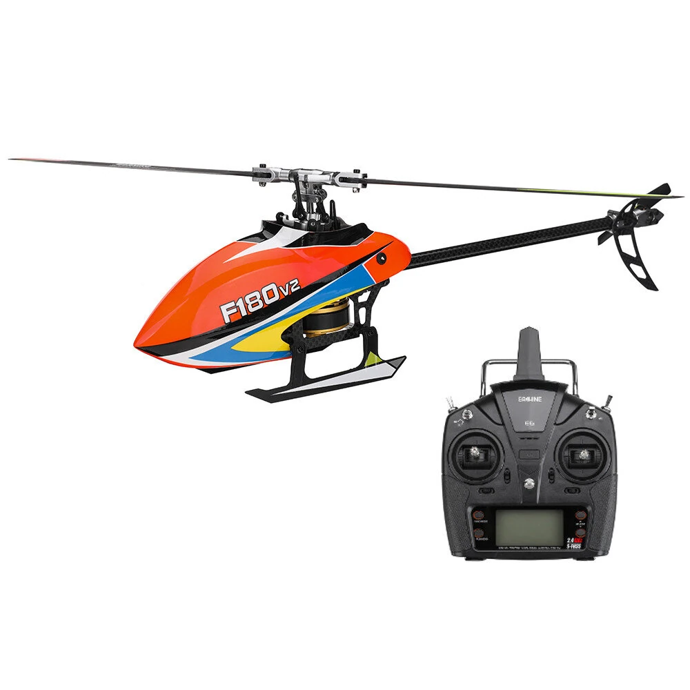 Eachine & YXZNRC F180 V2 6CH 3D6G System Dual Brushless Direktantriebsmotor Flybarless RC Hubschrauber RTF Kompatibel mit FUTABA S-FHSS