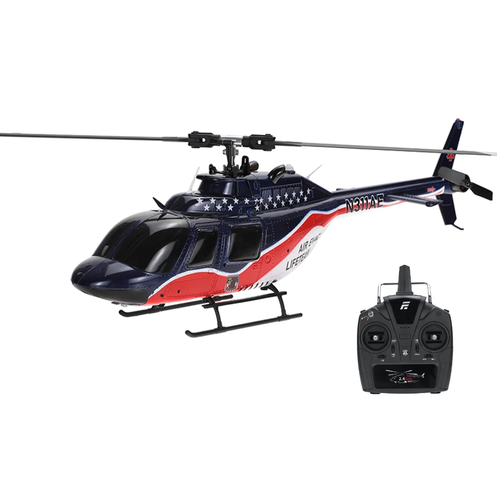 Eachine E186 1:27 Bell-206 Maßstab 2.4G 6CH Höhenhaltung Optische Flusspositionierung Doppelmotor Brushless RC Hubschrauber