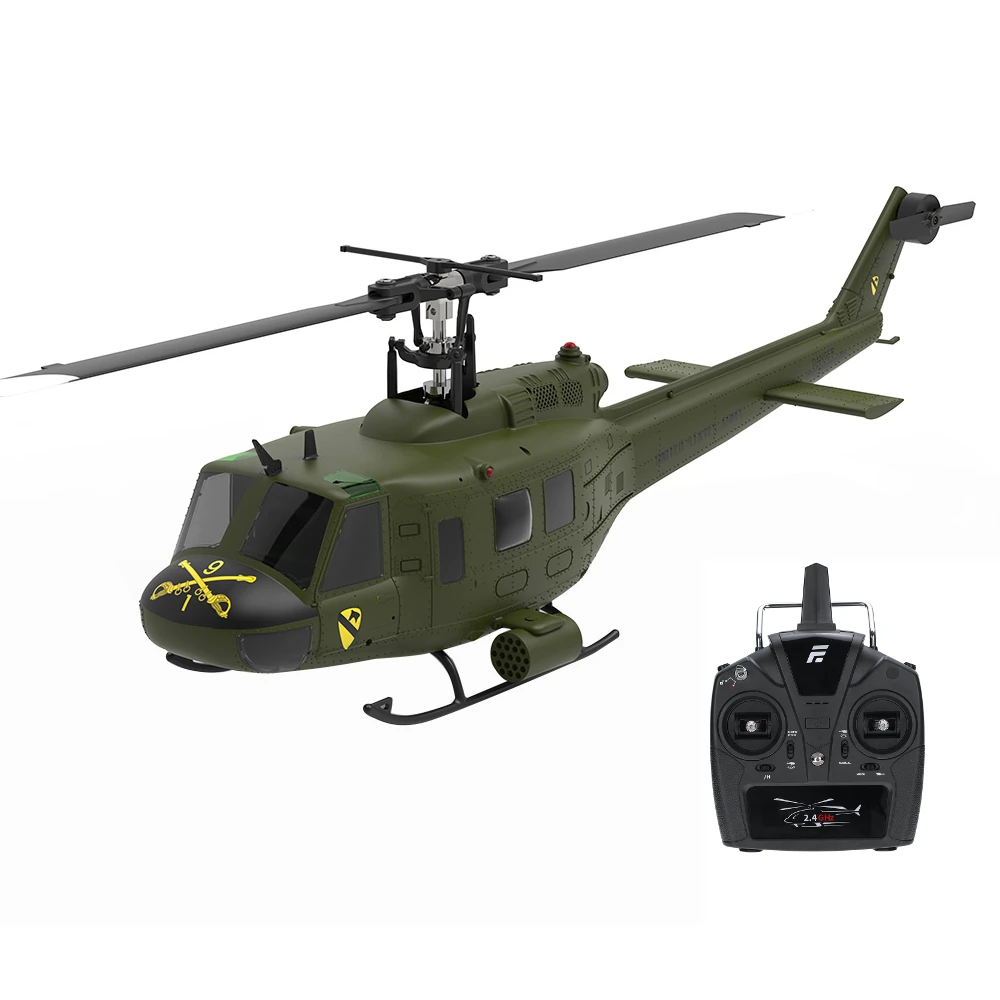 Jeder E190 1:34 UH-1 HUEY Maßstab 2.4G 6CH Höhenhaltung optische Flusspositionierung dualer bürstenloser Motor RC-Hubschrauber