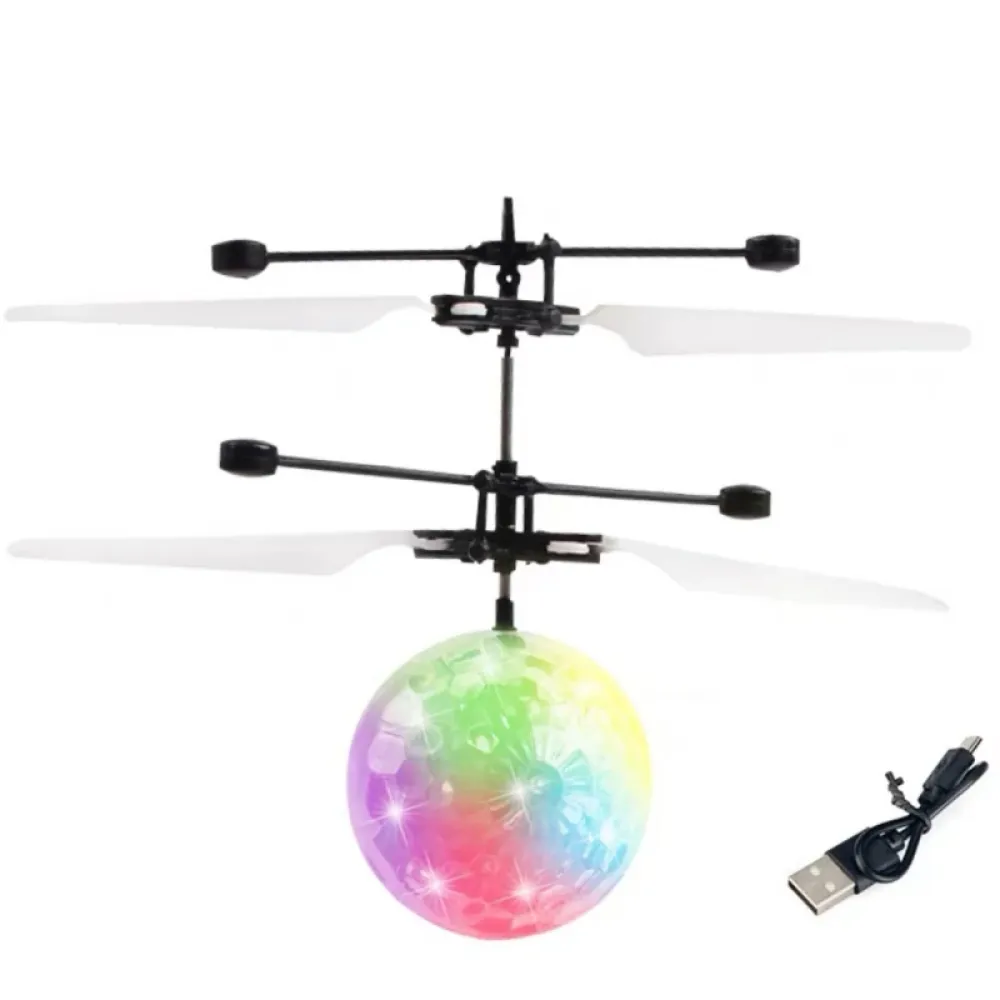 Mini-Gestensteuerung schwebender LED-Lichtkristallball RC-Hubschrauber für Kinder