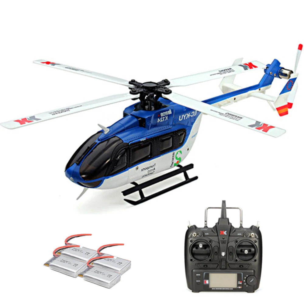 XK K124 2.4G 6CH Brushless EC145 3D6G System RC Hubschrauber 4PCS 3.7V 700mAh Lipo Batterie Version Kompatibel mit FUTAB-A S-FHSS