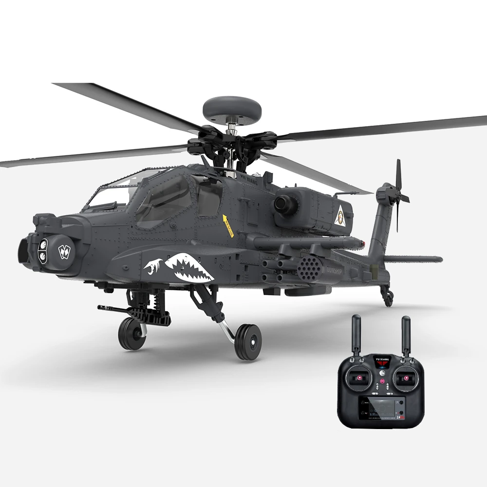 YXZNRC F11-S 1:32 AH-64 Apache Skala 2.4G 6CH GPS Höhe Halten Optischer Fluss Positionierung 5.8G FPV Kamera Dualer Bürstenloser Motor Flybarless RC Hubschrauber RTF