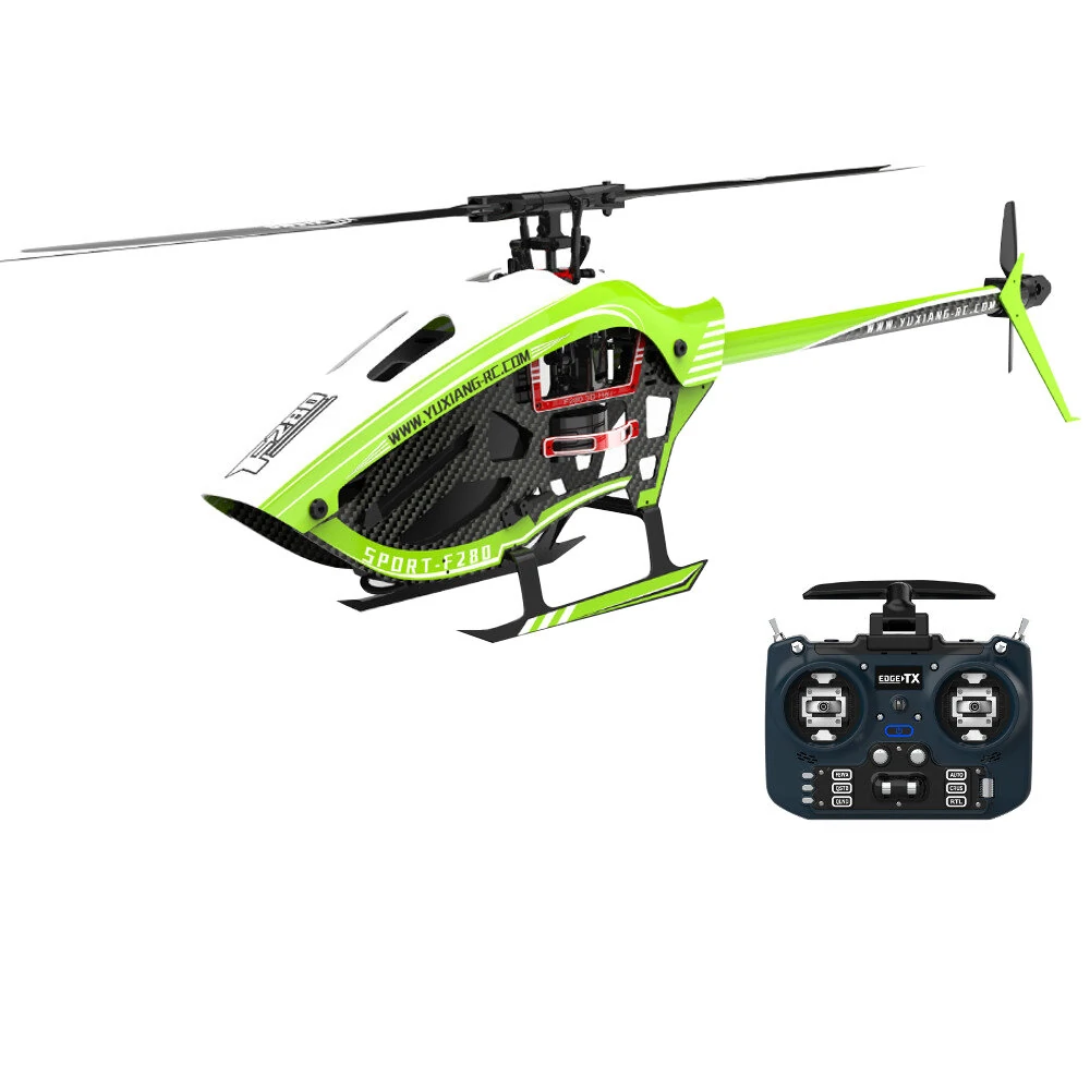 YXZNRC F280 2.4G 6CH 6-Achsen-Gyro 3D6G Doppelmotor mit Direktantrieb ohne Bürsten RC-Hubschrauber ohne Flybarless