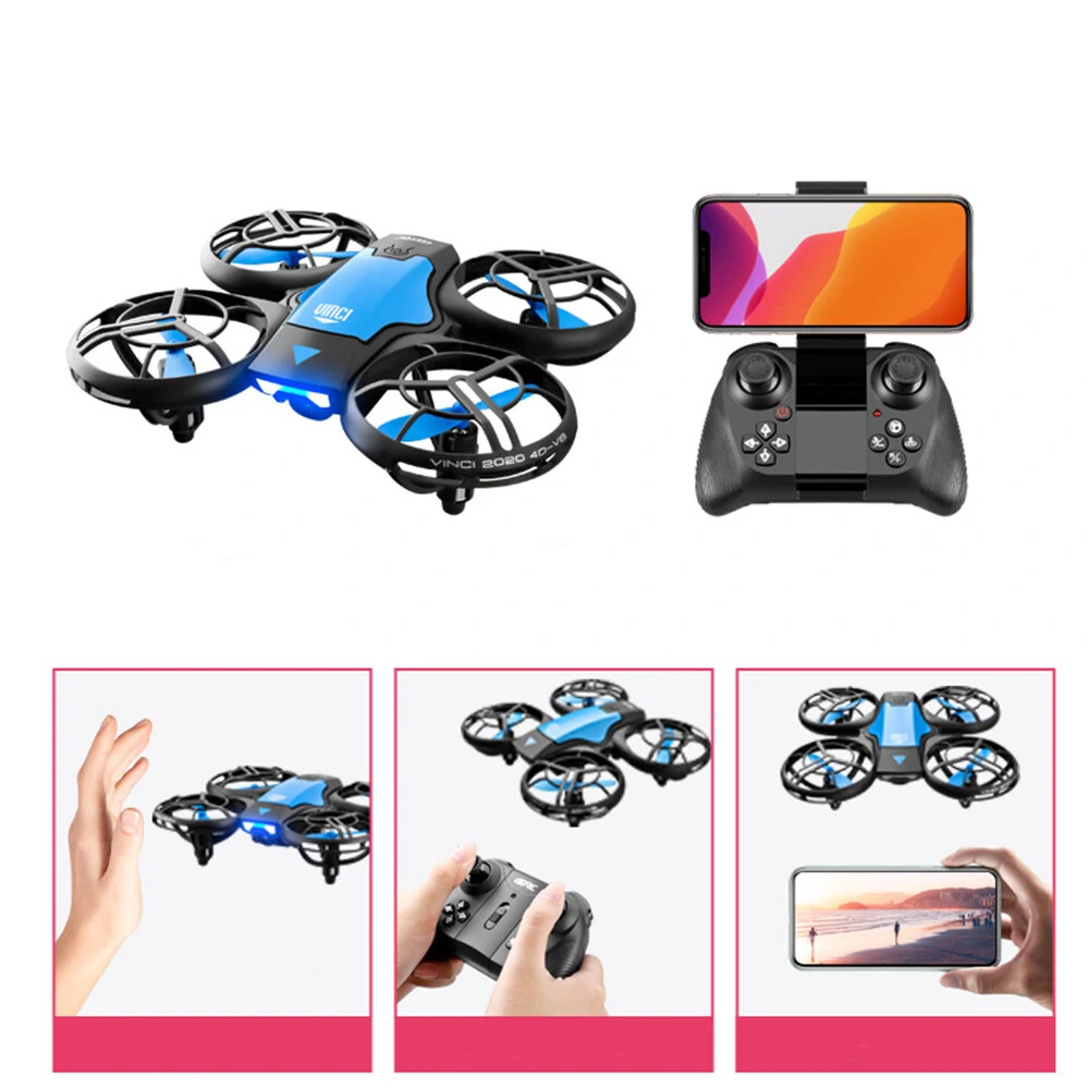 4DRC V8 Mini WiFi FPV mit HD-Kamera Gestensteuerung Stunt-Tumbling Bunte LED-Lichter Gitter Vollschutz Kindergeschenk RC-Spielzeug Drohne Quadcopter RTF