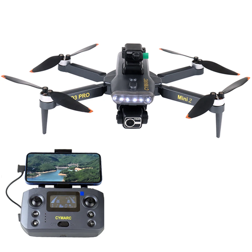 CYMARC Q3 PRO Mini 2 GPS 3KM 5G Digitaler FPV-Repeater mit 4K-Kamera 3-Achsen-EIS-Gimbal 360° Hindernisvermeidung Optische Flusspositionierung bürstenloser faltbarer RC-Drohne Quadrocopter RTF