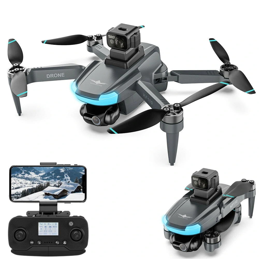 KFPLAN KF110 MINI 226g GPS 5G WiFi FPV mit 4K EIS HD Dualkamera, 2-Achsen-Selbststabilisierendem Gimbal, 360° Hindernisvermeidung, faltbarer Bürstenloser RC-Drohne Quadcopter RTF