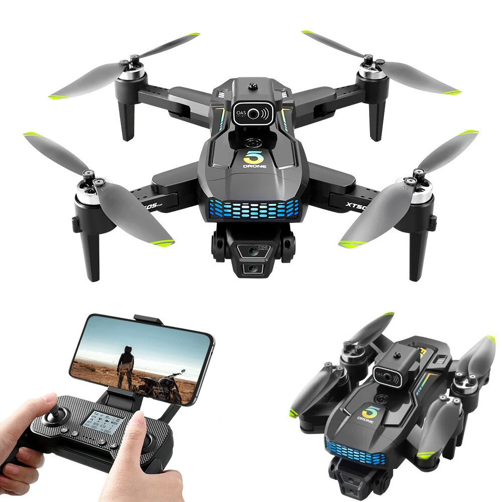 LSRC XT505 GPS 5G WiFi FPV mit 720P HD Dual Kamera Servo Gimbal, 360° Hindernisvermeidung, optischen Flusspositionierung, Brushless und faltbaren Quadcopter RC-Drohne RTF