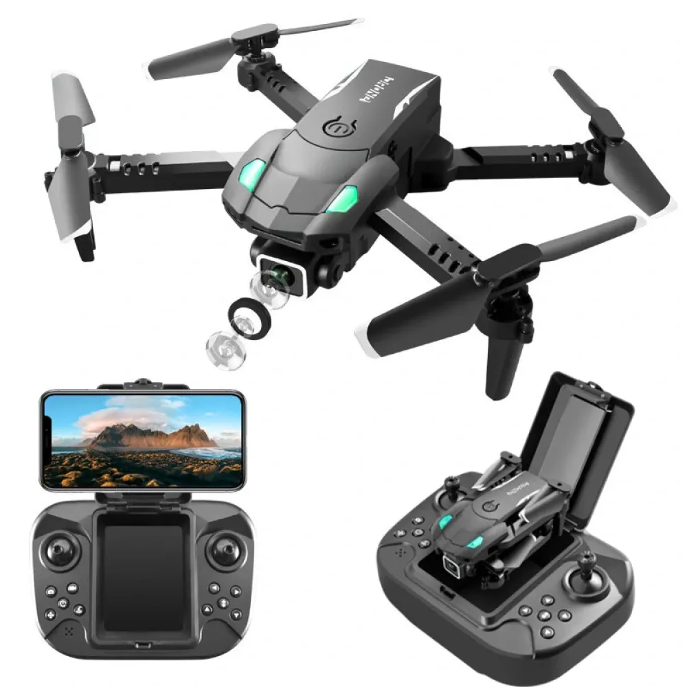 S128 Mini WIFI FPV mit 4K HD Dual Kamera, dreiseitige Hindernisvermeidung, Höhenhaltung, Kopflosmodus, faltbarer RC Drohne Quadcopter RTF