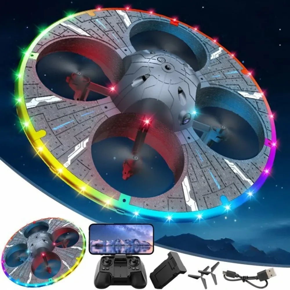 SJ S163 UFO WiFi FPV Intelligentes Hindernisvermeidung, Steuerbare Rundumbeleuchtung, Schutz für Kinder, Geschenke aus EVA-Schaum 2.4G RC Drone Quadcopter RTF