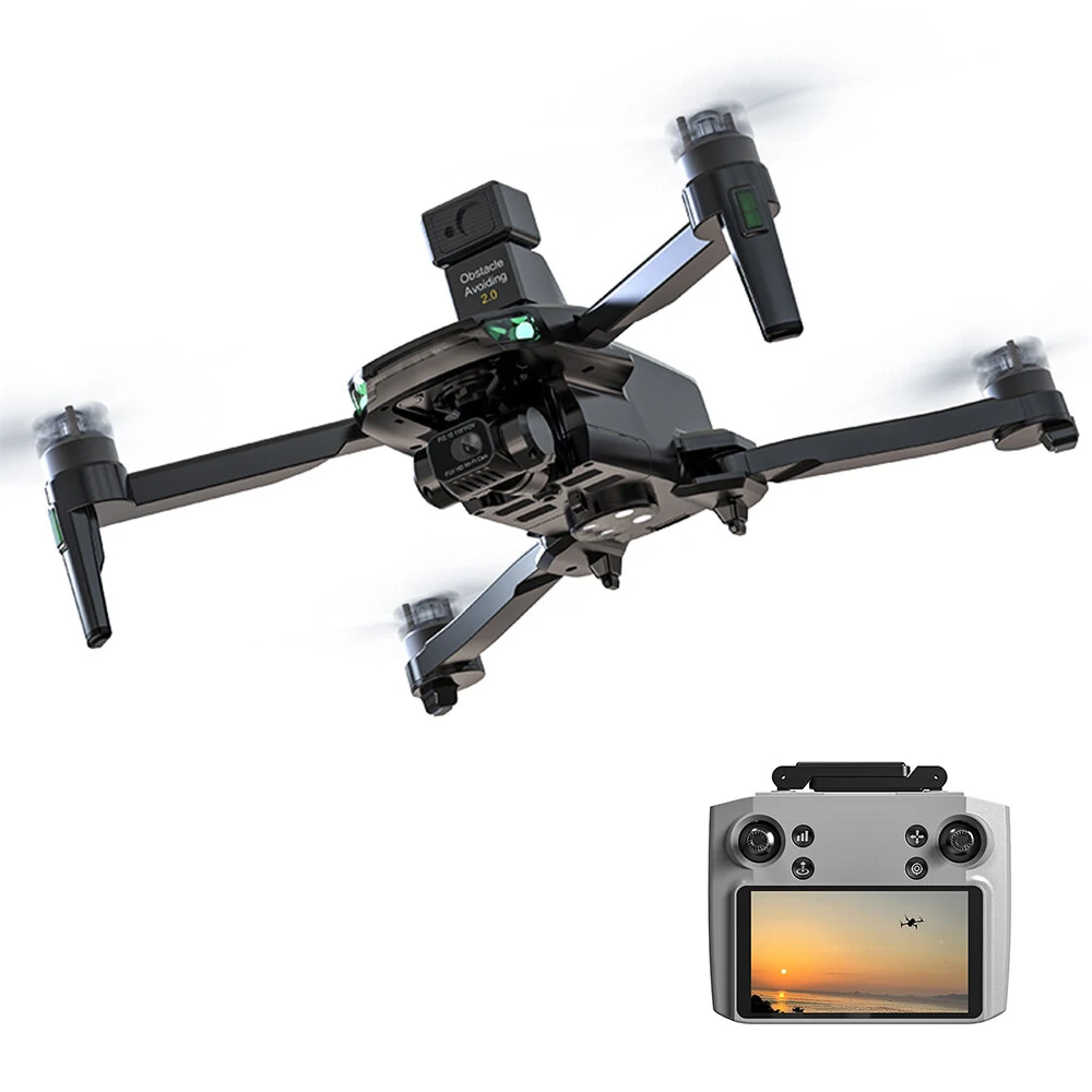 XMR/C M9 PRO PLUS PRO+ GPS 4KM 5G Digitaler FPV-Repeater mit echter 4K-HD-Kamera, 3-Achsen-EIS-Gimbal, 360 °-Hindernisvermeidungsbildschirm, bürstenloser faltbarer RC-Drohne Quadcopter RTF