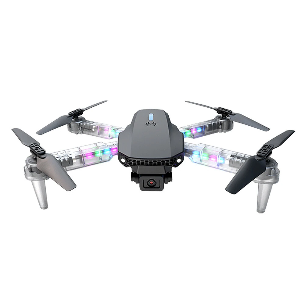 YLR/C E88D WiFi FPV mit HD-Dualkamera Beleuchtungsarme Optischer Fluss Positionierung Bunte LED-Leuchte Faltbarer RC-Drohne Quadcopter RTF