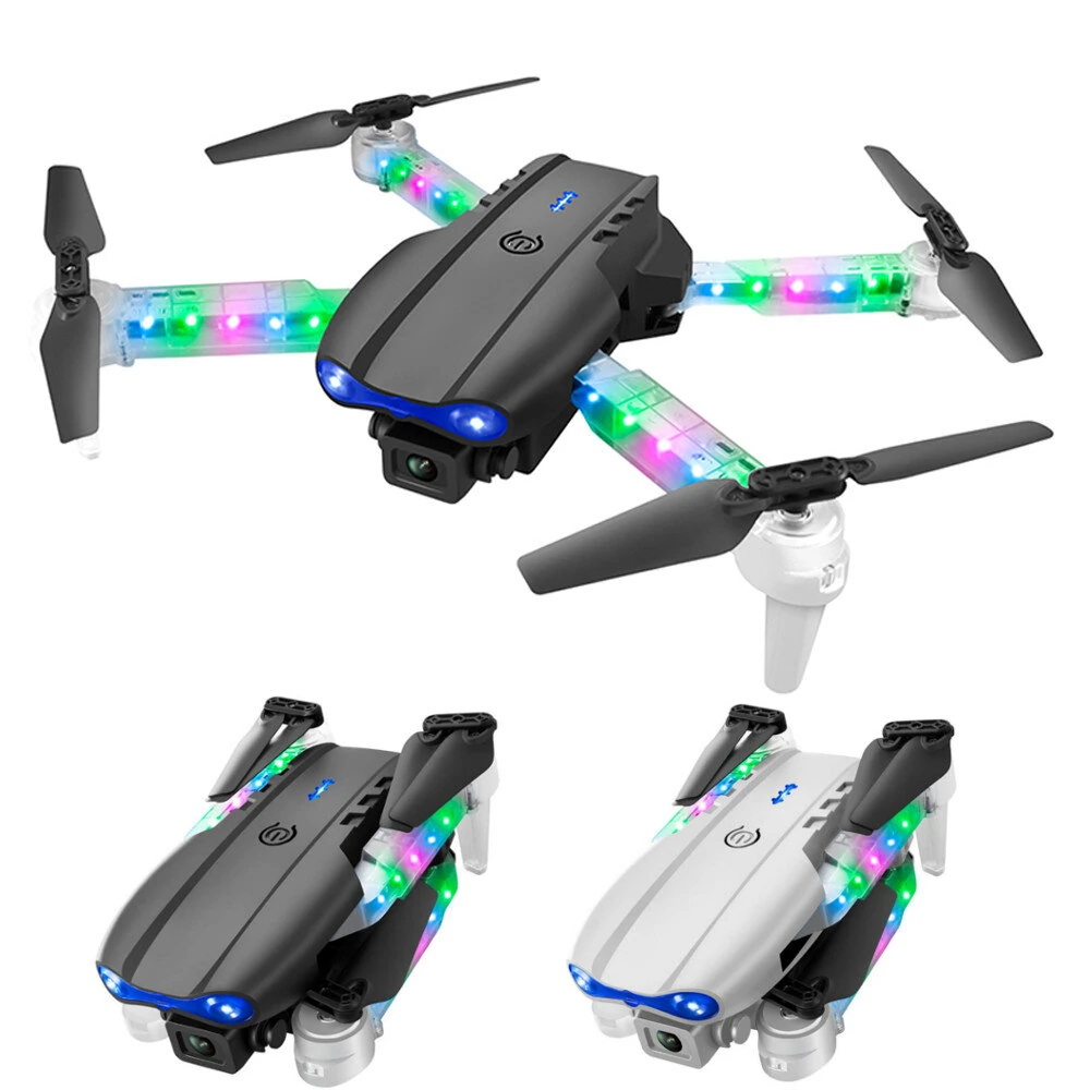 YLR/C E99D WiFi FPV mit HD-Dualkamera, Lichtarmen, optischem Flusspositionierungssystem, farbiger LED-Beleuchtung, faltbarem RC-Drohnen-Quadcopter RTF