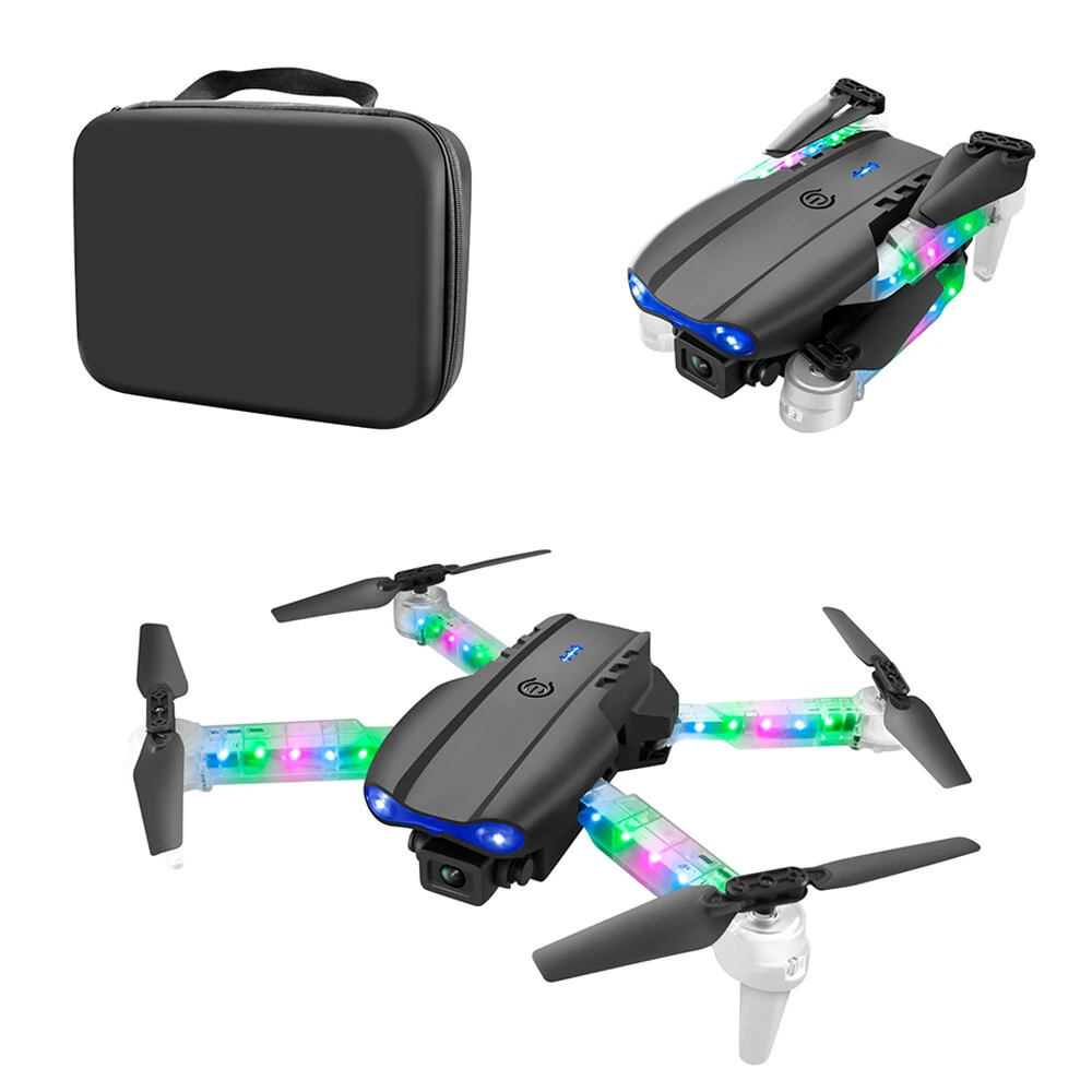 YLR/C E99D WiFi FPV mit HD-Dualkamera, Lichtarmen, optischem Flusspositionierungssystem, farbiger LED-Beleuchtung, faltbarem RC-Drohnen-Quadcopter RTF