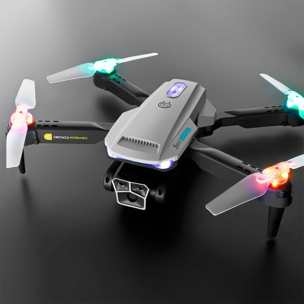 YLR/C S98 Drei Kameras vertikales Fotografieren mit WiFi FPV mit 3 HD-Objektiven, LED-Atemlichtsteuerung, 360° Hindernisvermeidung, optischem Flusspositionieren, faltbarem RC-Drohnen-Quadcopter RTF