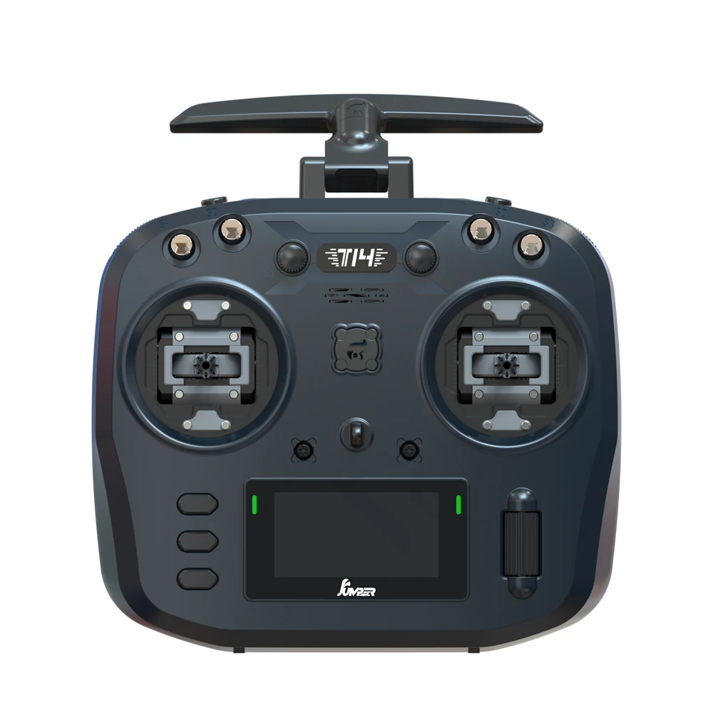 Jumper T14 2,4 GHz / 915 MHz 1W ELRS VS-M CNC Hall Sensor Gimbal 2,42" OLED Bildschirm EdgeTX Radio Controller für FPV RC Racer Drohne