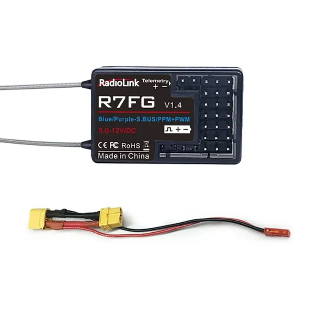 RadioLink R7FG 2.4GHz 7CH Empfänger mit Dualantenne SBUS/PPM/PWM Integriertem Gyro für Radiolinks RC4GS/RC6GS/T8S/T8FB/RC8XRC Sender