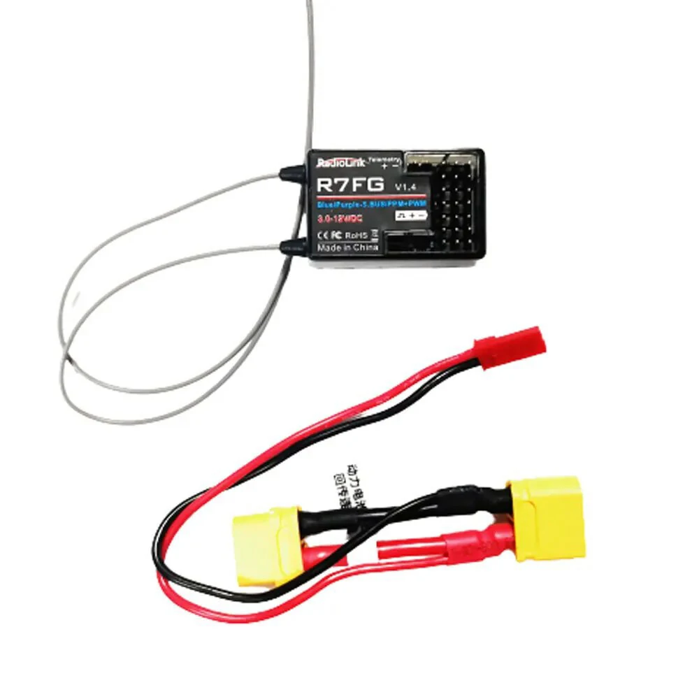 RadioLink R7FG 2.4GHz 7CH Empfänger mit Dualantenne SBUS/PPM/PWM Integriertem Gyro für Radiolinks RC4GS/RC6GS/T8S/T8FB/RC8XRC Sender