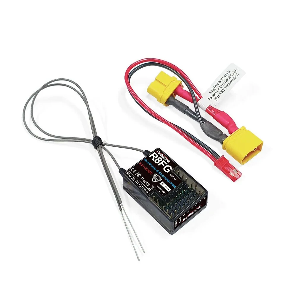 Radiolink R8FG V2.1 2.4GHz 8CH Doppelantenne Eingebauter Gyro Langstrecken-RX-RC-Empfänger für RC-Auto-Boot RC8X RC6GS RC4GS T8S T8FB Sender