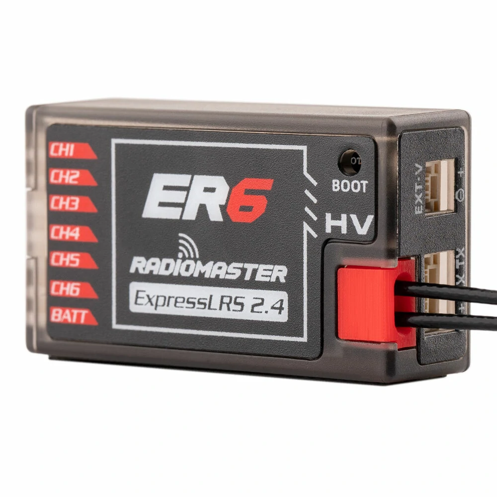 Radiomaster ER6 2.4GHz 6CH ExpressLRS ELRS RX 100mW PWM-Empfänger mit Spannungstelemetrie-Unterstützung für FPV RC Drohne Flugzeug Segelflugzeug