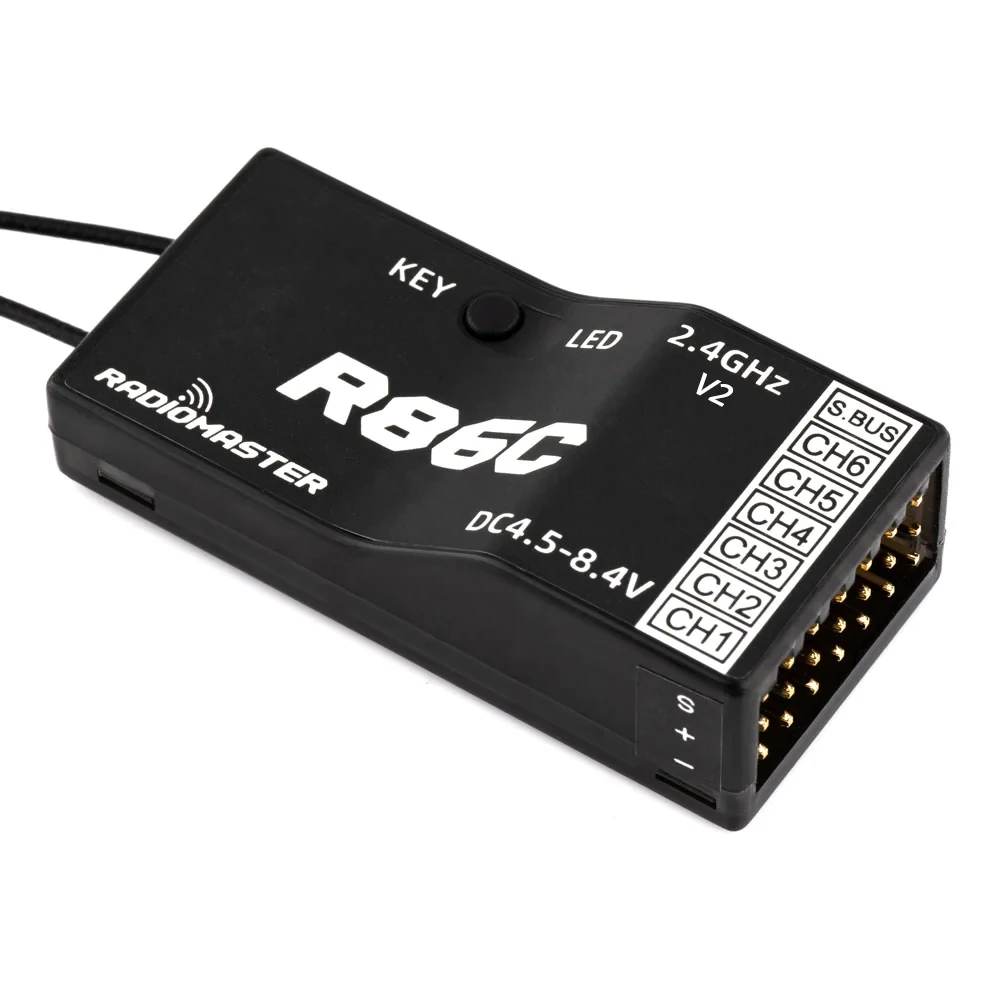 Radiomaster R86C V2 6CH/8CH kompatibler PWM SBUS RC-Empfänger für Radiomaster TX12 T16S Funkübertrager