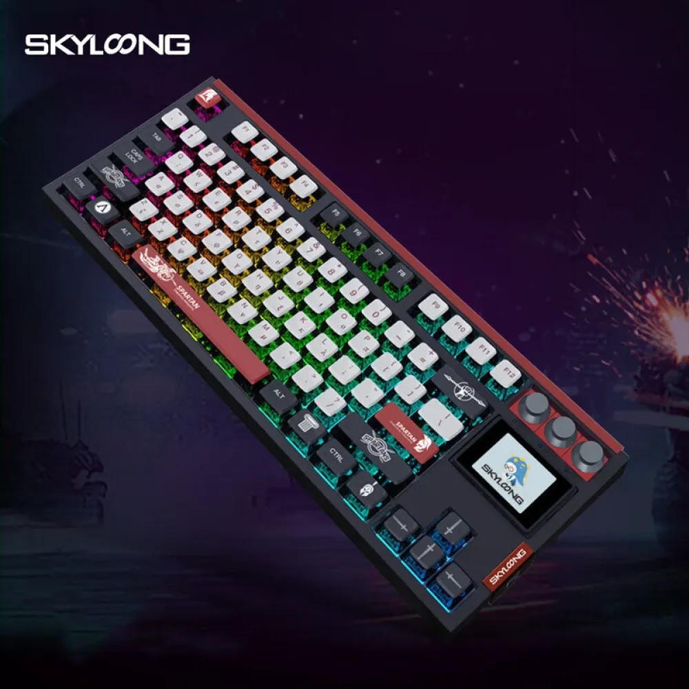 SKYLOONG GK87 PRO Spartan Mechanische Tastatur Triple Modell Gateron 3.0 Schalter PBT Hot Swap Knauf RGB Hintergrundbeleuchtung Dichtung Gamer 2.4G Bluetooth Wireless Gaming Tastatur