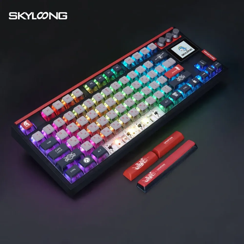 SKYLOONG GK87 PRO Spartan Mechanische Tastatur Triple Modell Gateron 3.0 Schalter PBT Hot Swap Knauf RGB Hintergrundbeleuchtung Dichtung Gamer 2.4G Bluetooth Wireless Gaming Tastatur