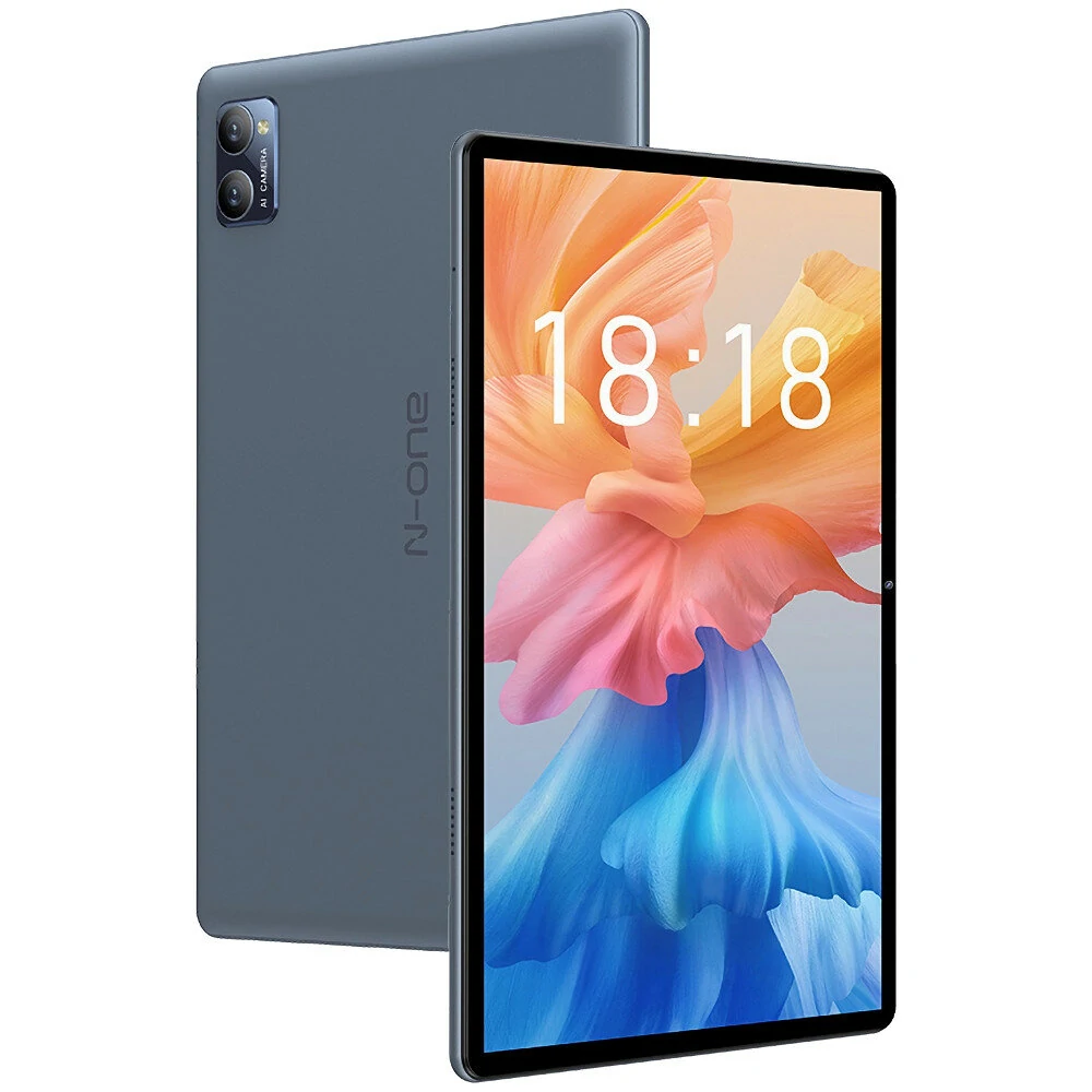 N-ONE Y1 Rockchip RK3562 Quad-Kern 4GB+4GB RAM 64GB ROM 10,1 Zoll Android 13 Tablet mit Hülle und Glasbildschirmschutz